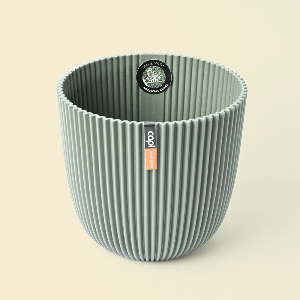 Capi Groove Grass Green Plant Pot 21.5cm