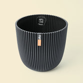 Capi Groove Textile Black Plant Pot 21.5cm