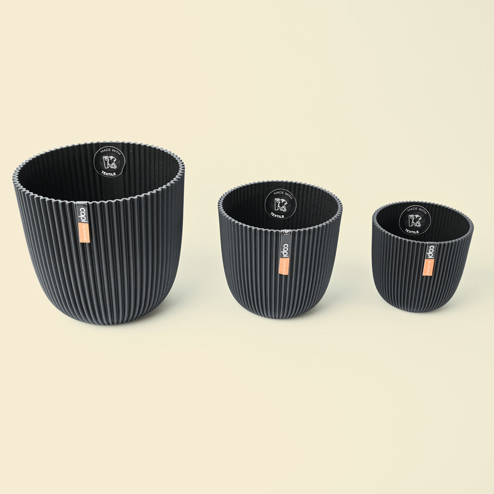 Capi Groove Textile Black Pot 13cm