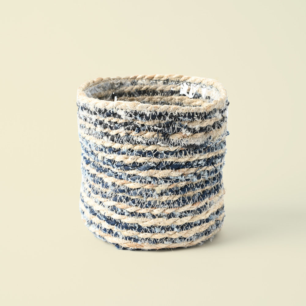 Denim Natural Rope Pot | 16cm