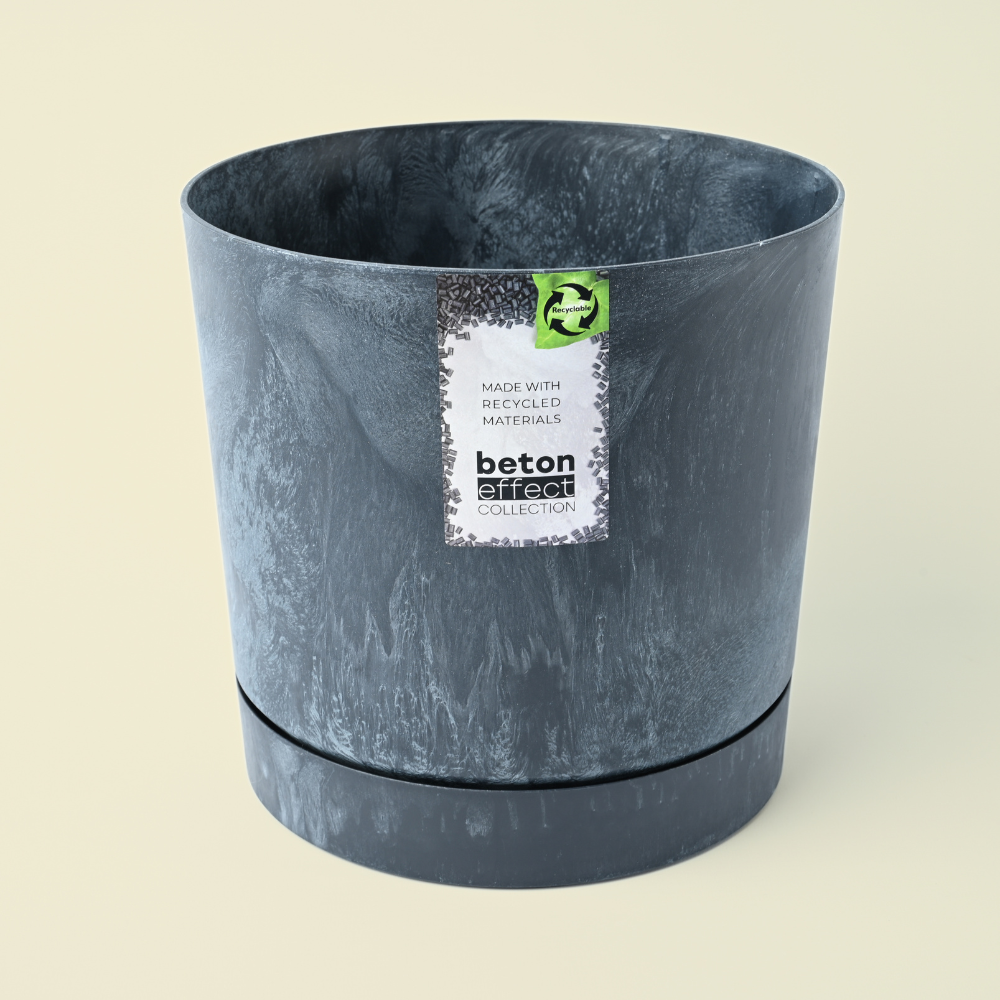 Beton Effect Pot in Black